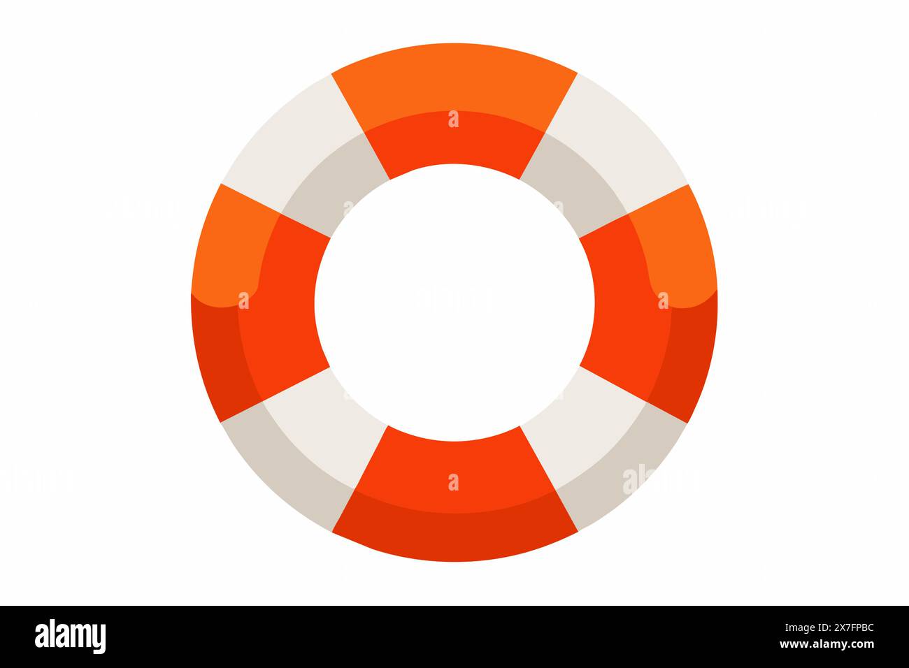 Orange and white lifebuoy ring. Safety flotation device for emergency