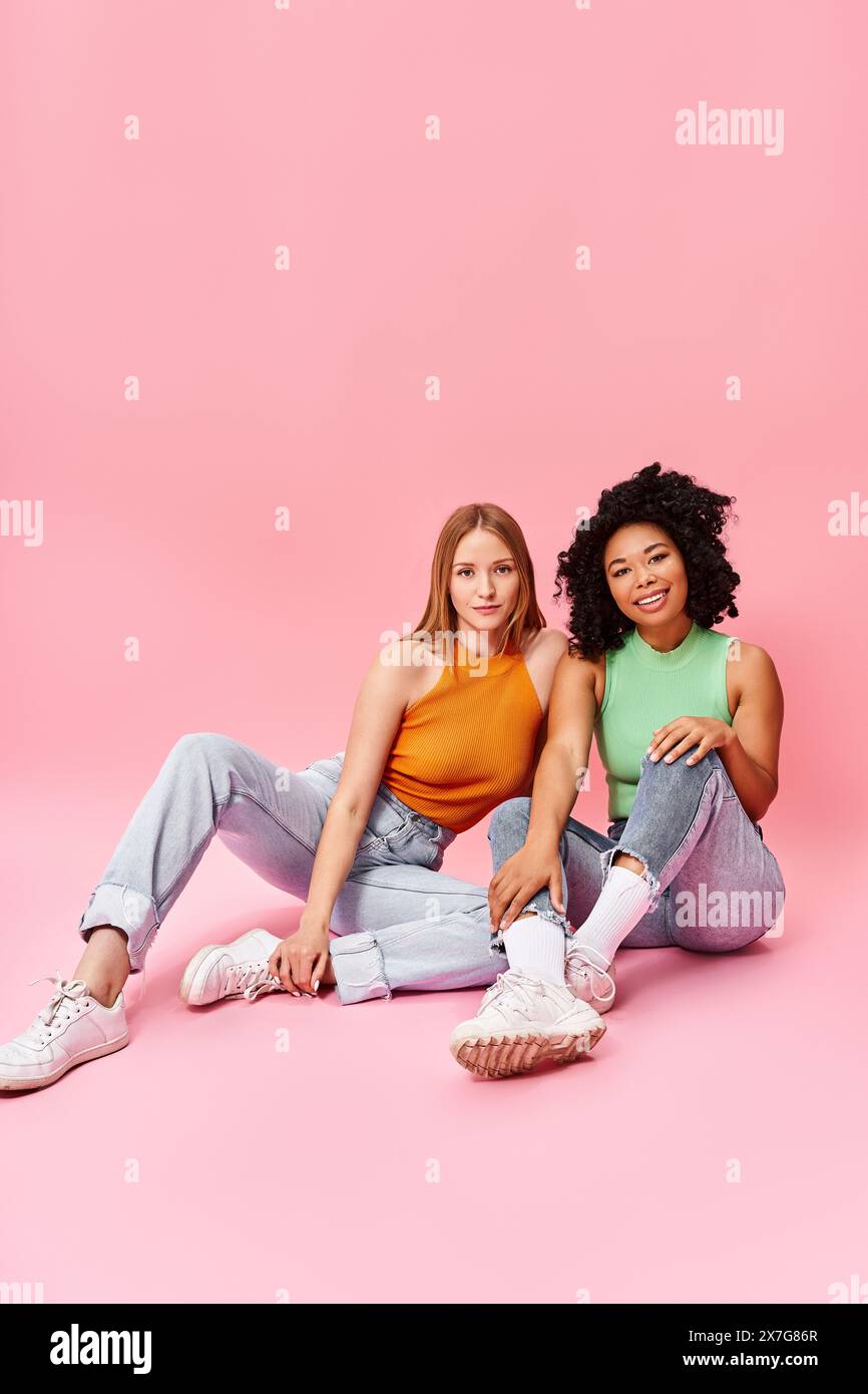 Two women posing photo hi-res stock photography and images - Alamy