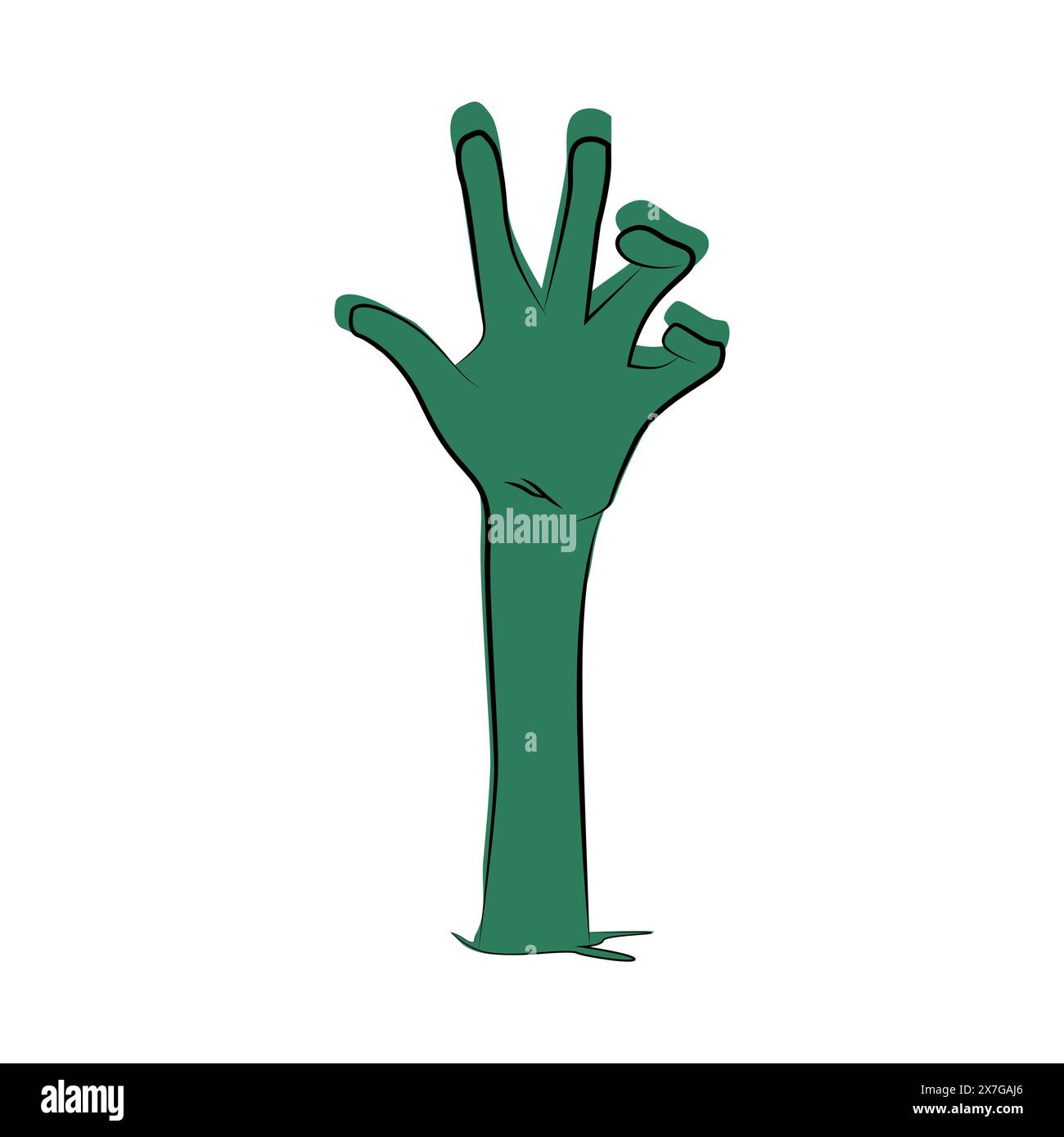 Zombie hand icon. Silhouette for Halloween decorations Stock Vector