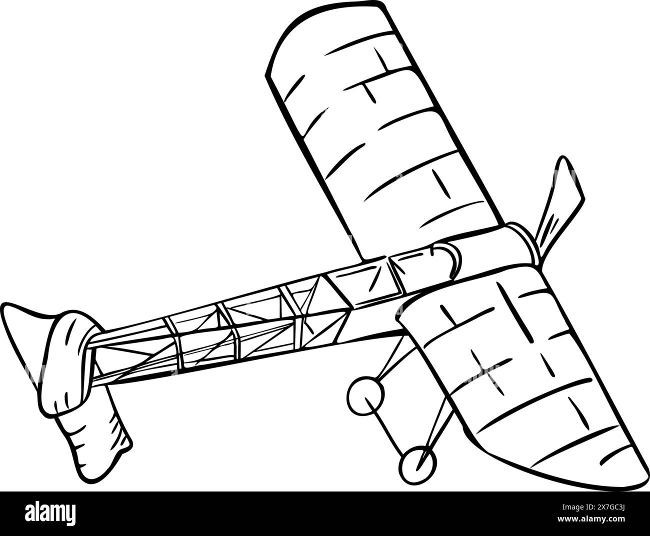 Ink Plane Black and white retro airplane vector illustration isolated. Flying ...