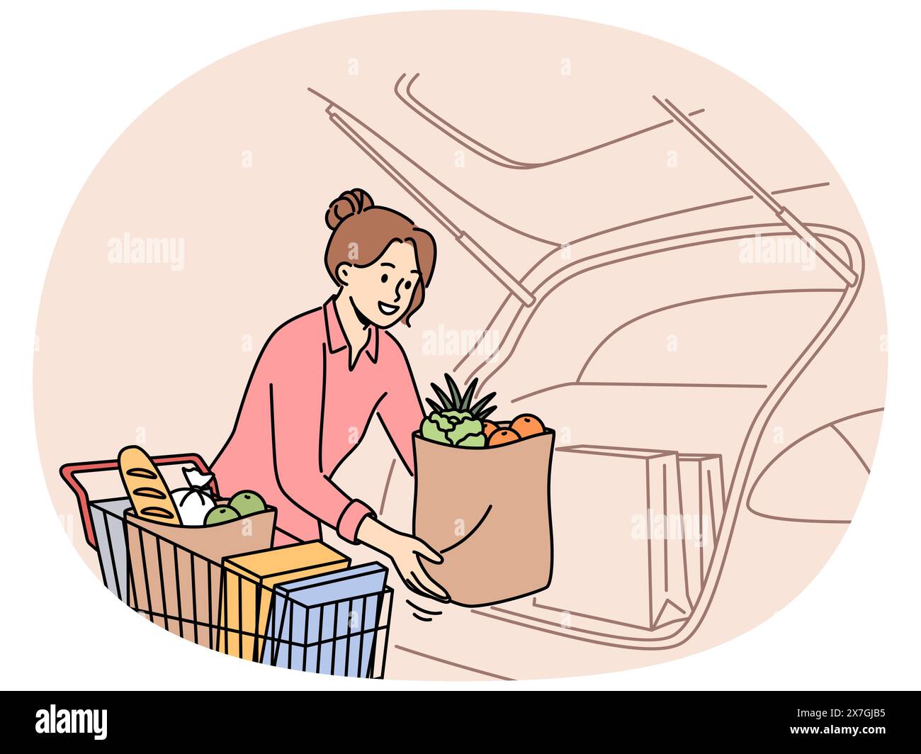 Groceries car Stock Vector Images - Alamy
