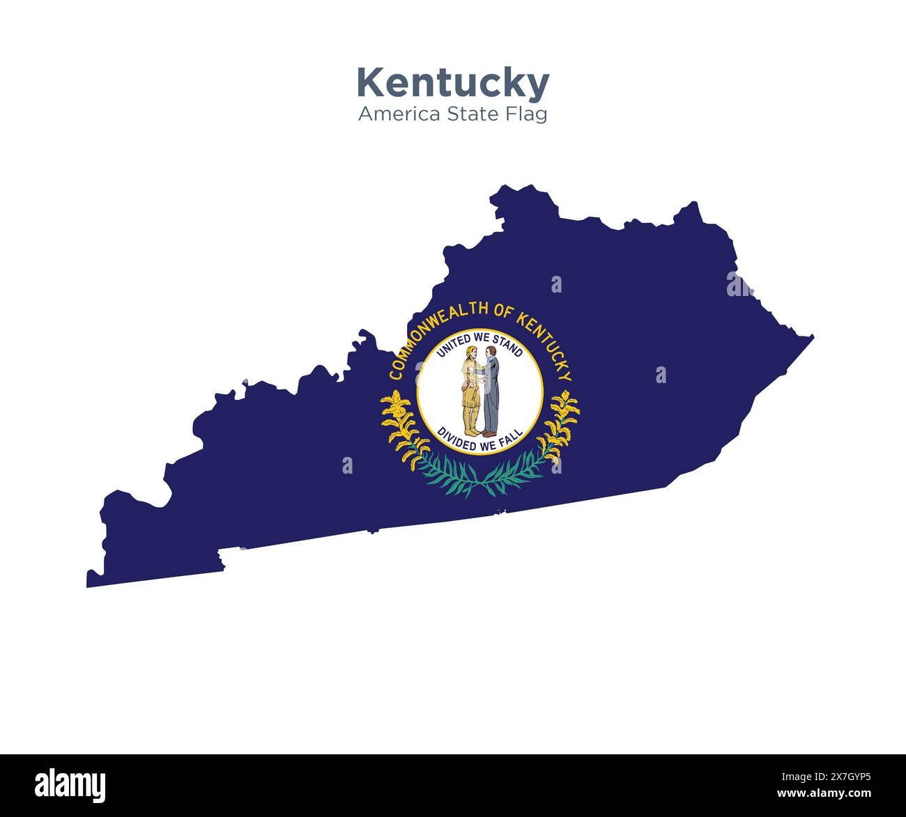 Kentucky flag and map. Flags of the U.S. states and territories ...