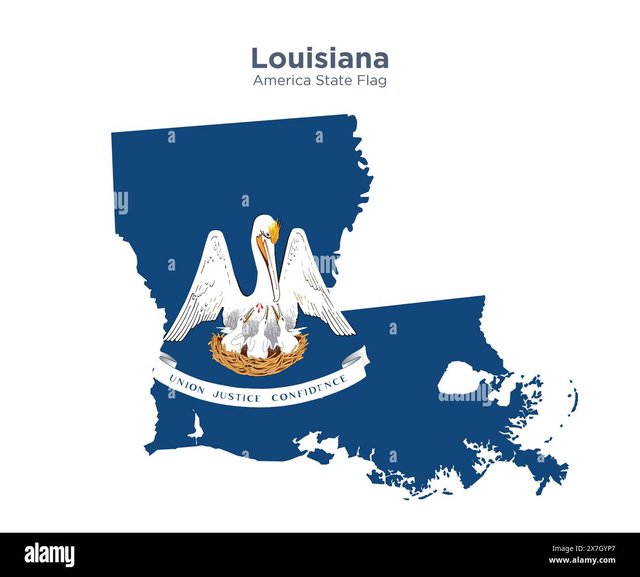 Louisiana flag and map Flags of - Louisiana Flag And Map Flags Of The Us States And Territories America States Flag And Map On White Background 2X7GYP7