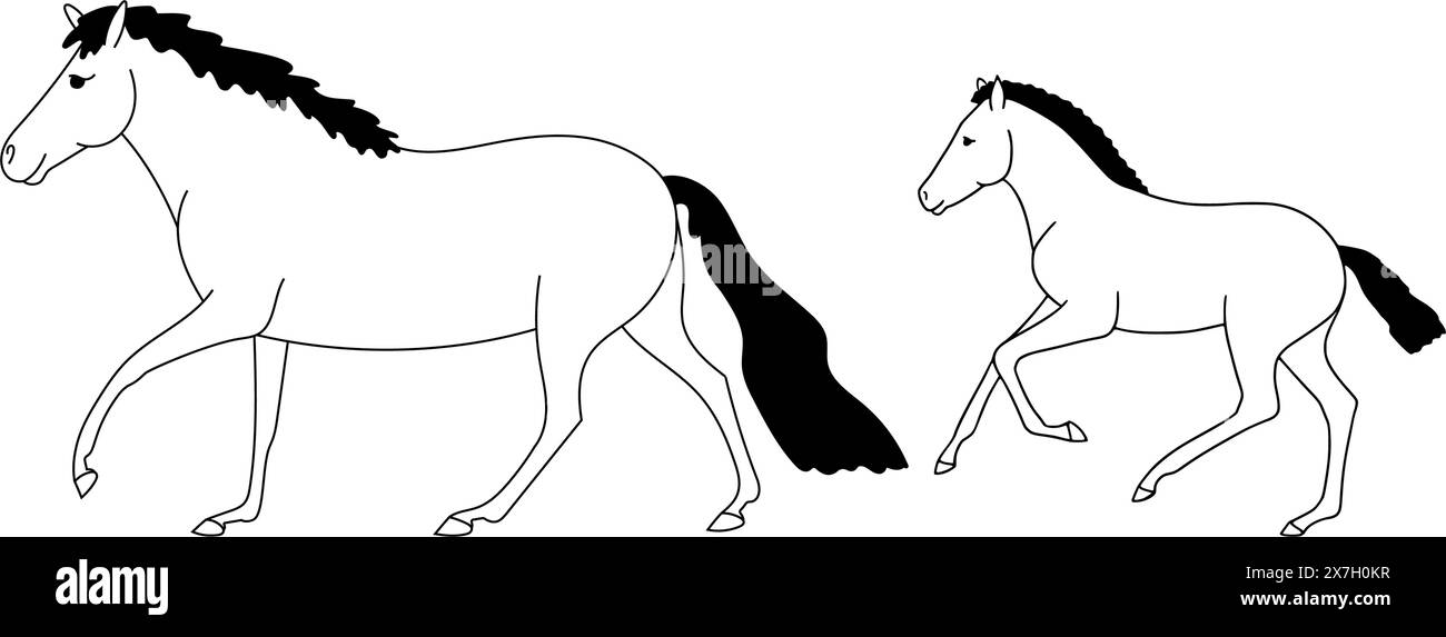 Shetland ponies wild Stock Vector Images Alamy