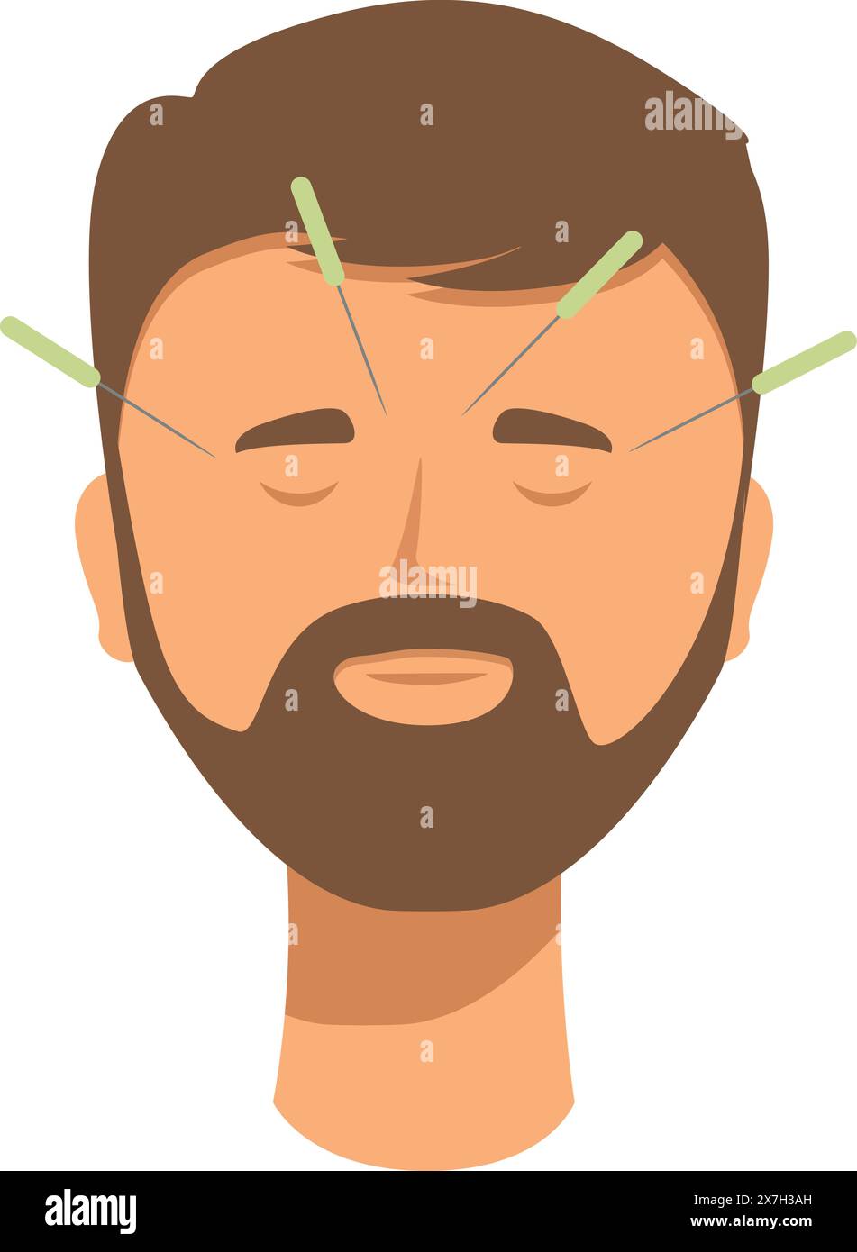 Male face with needles Stock Vector Images Alamy