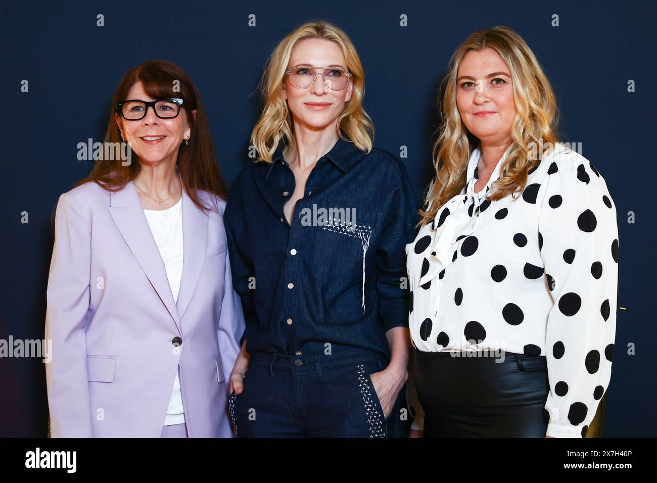Cannes, France. 20th May, 2024. Dr. Stacy L. Smith, Cate Blanchett, and Coco Francini are attending the Kering Women in Motion Photocall at the 77th annual Cannes Film Festival at Majestic Hotel in Cannes, France, on May 20, 2024. (Photo by Beata Zawrzel/NurPhoto) Credit: NurPhoto SRL/Alamy Live News Stock Photo
