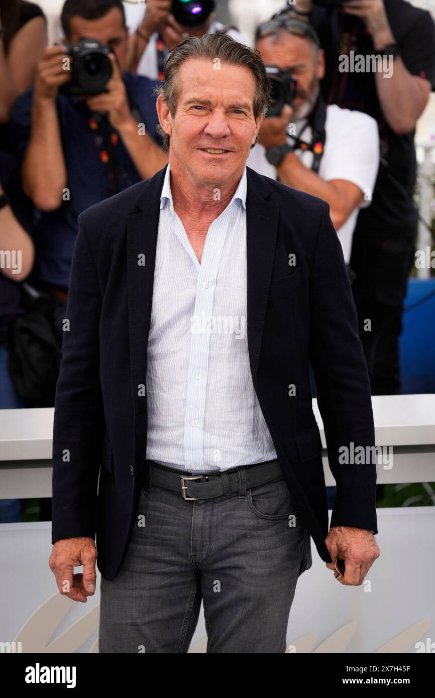 Cannes, France. 20th May, 2024. Dennis Quaid during a photocall for the film ''The Substance'' at the 77th edition of the Cannes Film Festival at the Carlton Hotel in Cannes, southern France, on May 19, 2024 (Photo by Daniele Cifala/NurPhoto) Credit: NurPhoto SRL/Alamy Live News Stock Photo