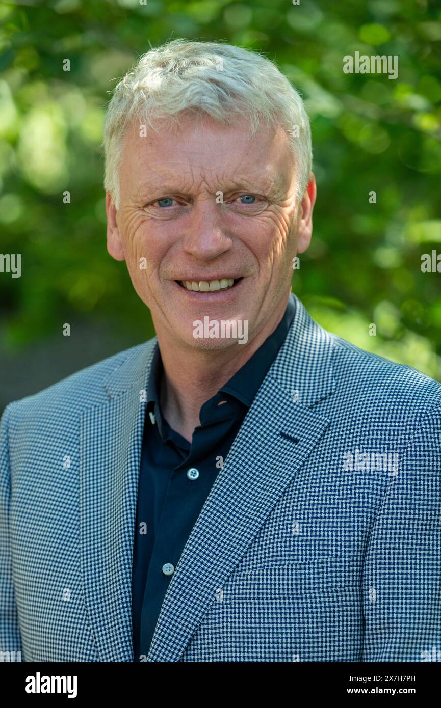 London, UK.  20 May 2024. Former West Ham manager David Moyes at the Muscular Dystrophy UK – Forest Bathing Garden, designed by Ula Maria, on Members’ day of the RHS Chelsea Flower Show in the grounds of the Royal Hospital Chelsea.  The show runs to 25 May 2024.  Credit: Stephen Chung / Alamy Live News Stock Photo
