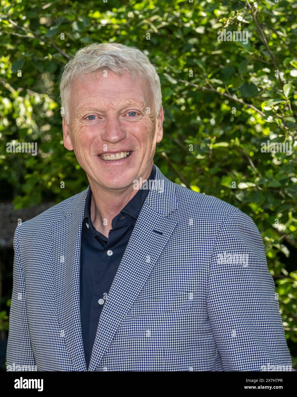 London, UK.  20 May 2024. Former West Ham manager David Moyes at the Muscular Dystrophy UK – Forest Bathing Garden, designed by Ula Maria, on Members’ day of the RHS Chelsea Flower Show in the grounds of the Royal Hospital Chelsea.  The show runs to 25 May 2024.  Credit: Stephen Chung / Alamy Live News Stock Photo