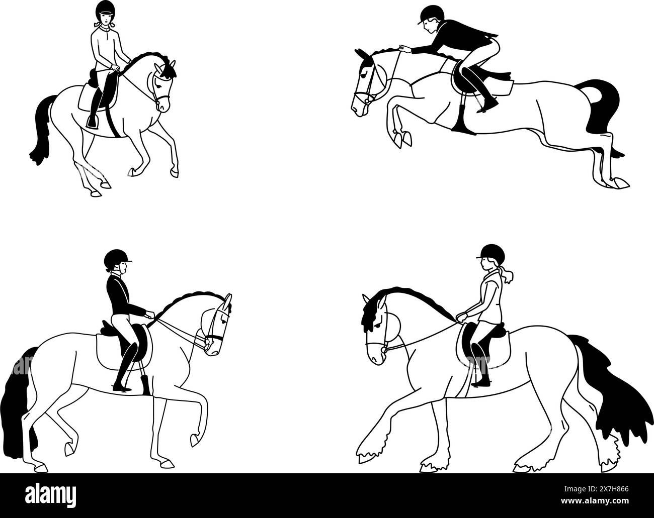 Different Directions Of Hobby Horses Big And Small Horses Stock Vector different-directions-of-hobby-horses-big-and-small-horses-stock-vector
