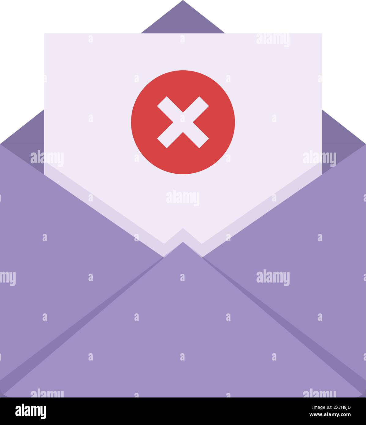 Illustration of a red cross email error notification icon symbolizing ...