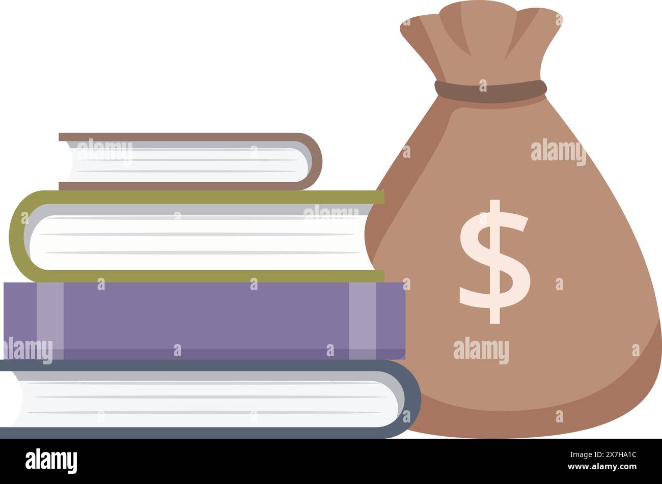 Investment in knowledge concept, understanding the importance of investing in education, books, and learning to build personal wealth and financial assets for future planning Stock Vector
