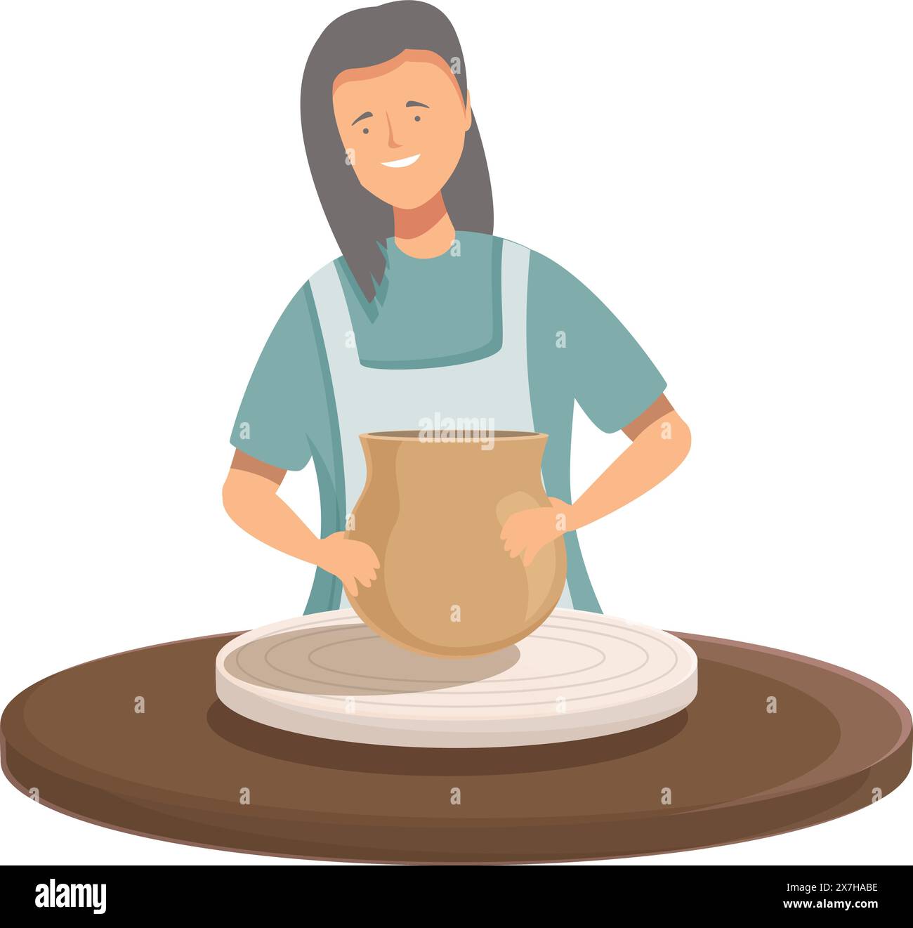 Woman potter in studio Stock Vector Images - Alamy