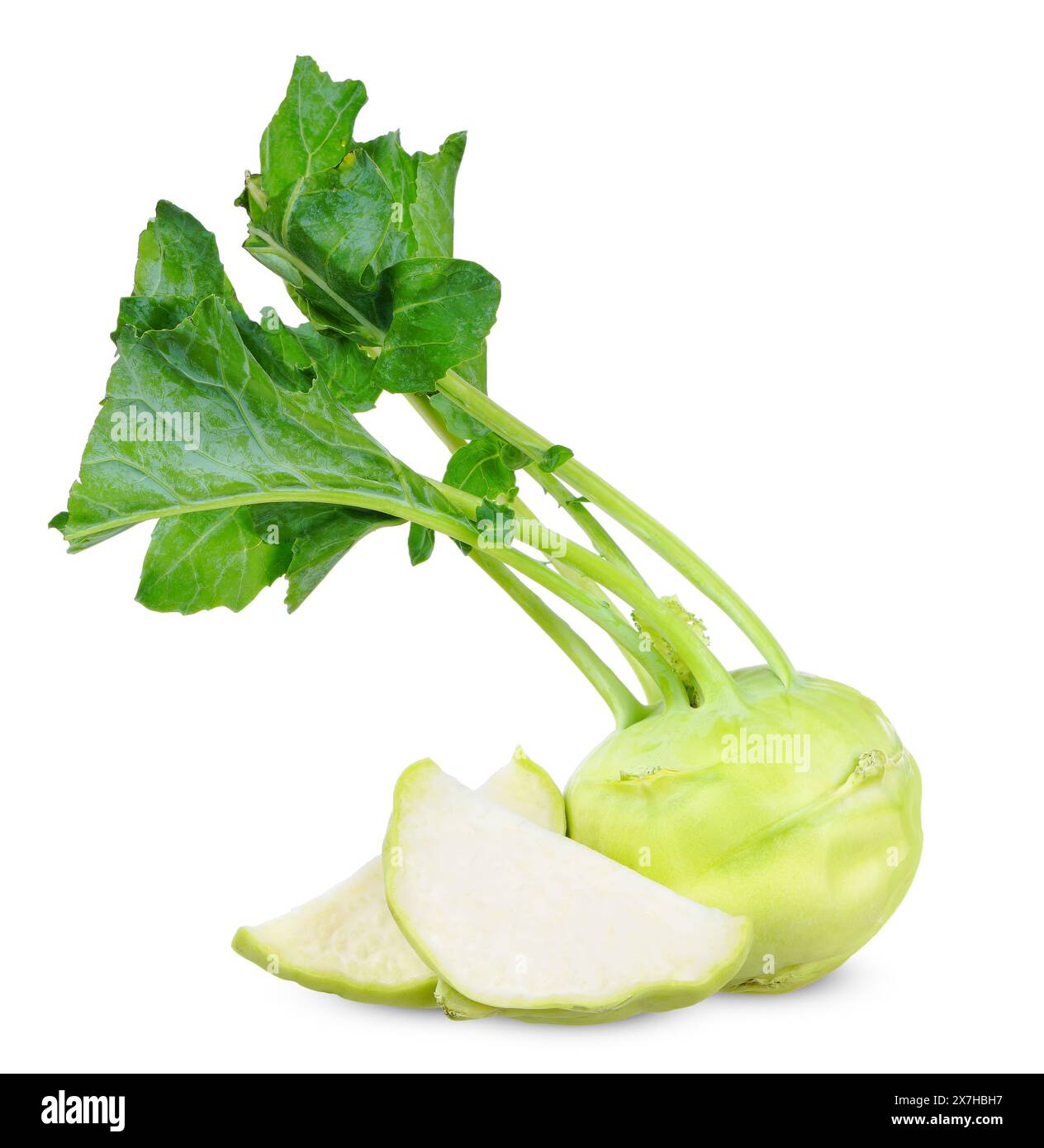 kohlabi isolated on white background. kohlabi clipping path Stock Photo
