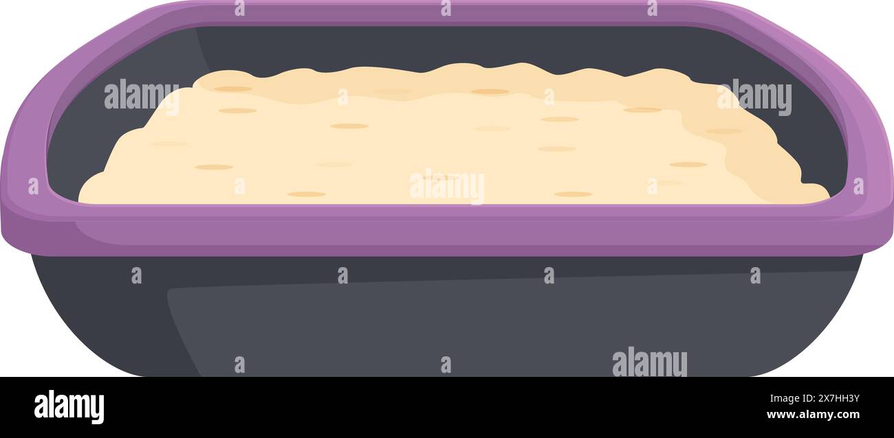 Digital illustration of raw dough in a bread tin, ready for baking Stock Vector