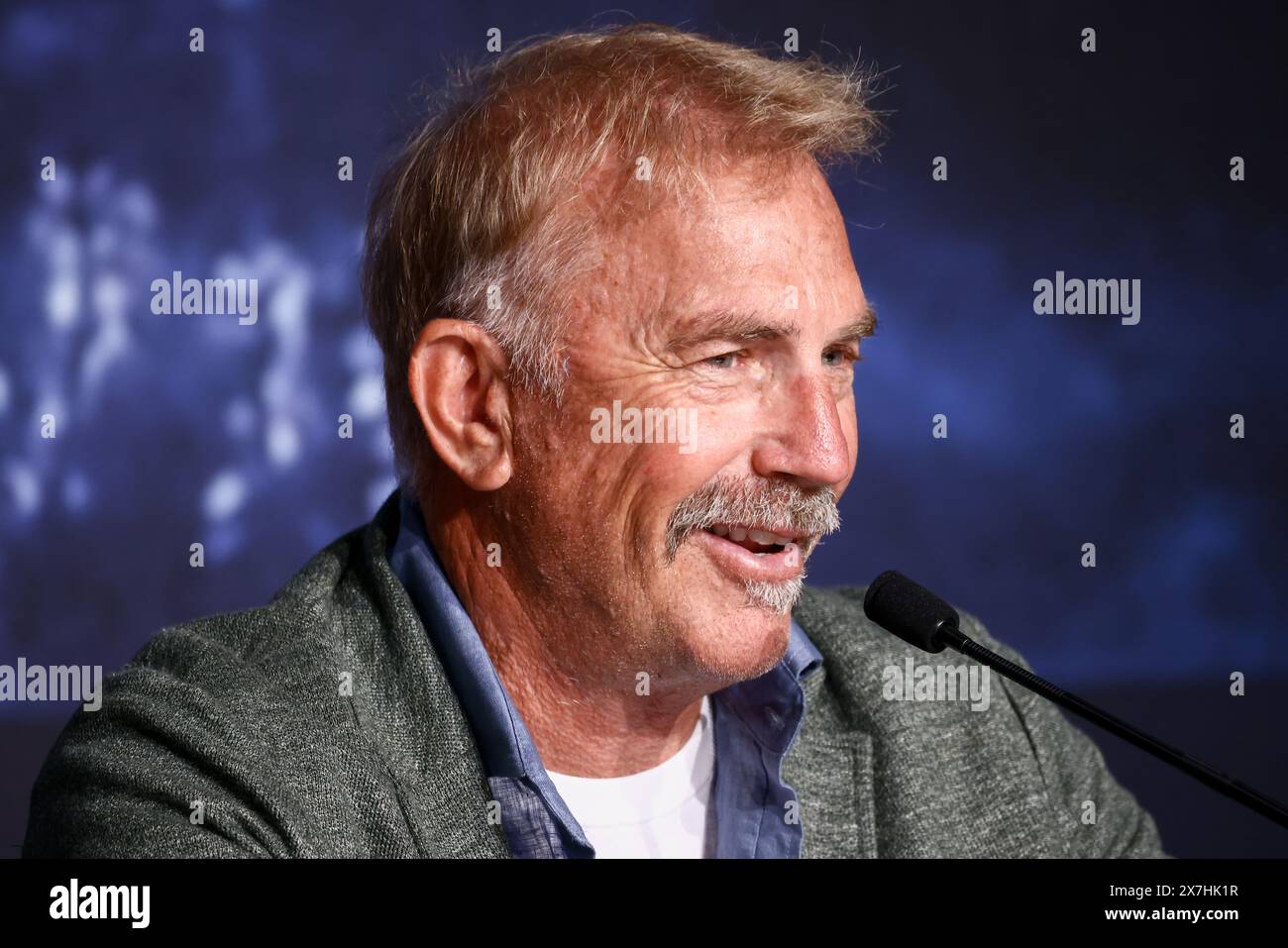 Cannes, France. 20th May, 2024. Kevin Costner attends the ' Horizon: An American Saga ' press conference at the 77th annual Cannes Film Festival at Palais des Festivals on May 20, 2024 in Cannes, France. (Photo by Beata Zawrzel/NurPhoto) Credit: NurPhoto SRL/Alamy Live News Stock Photo