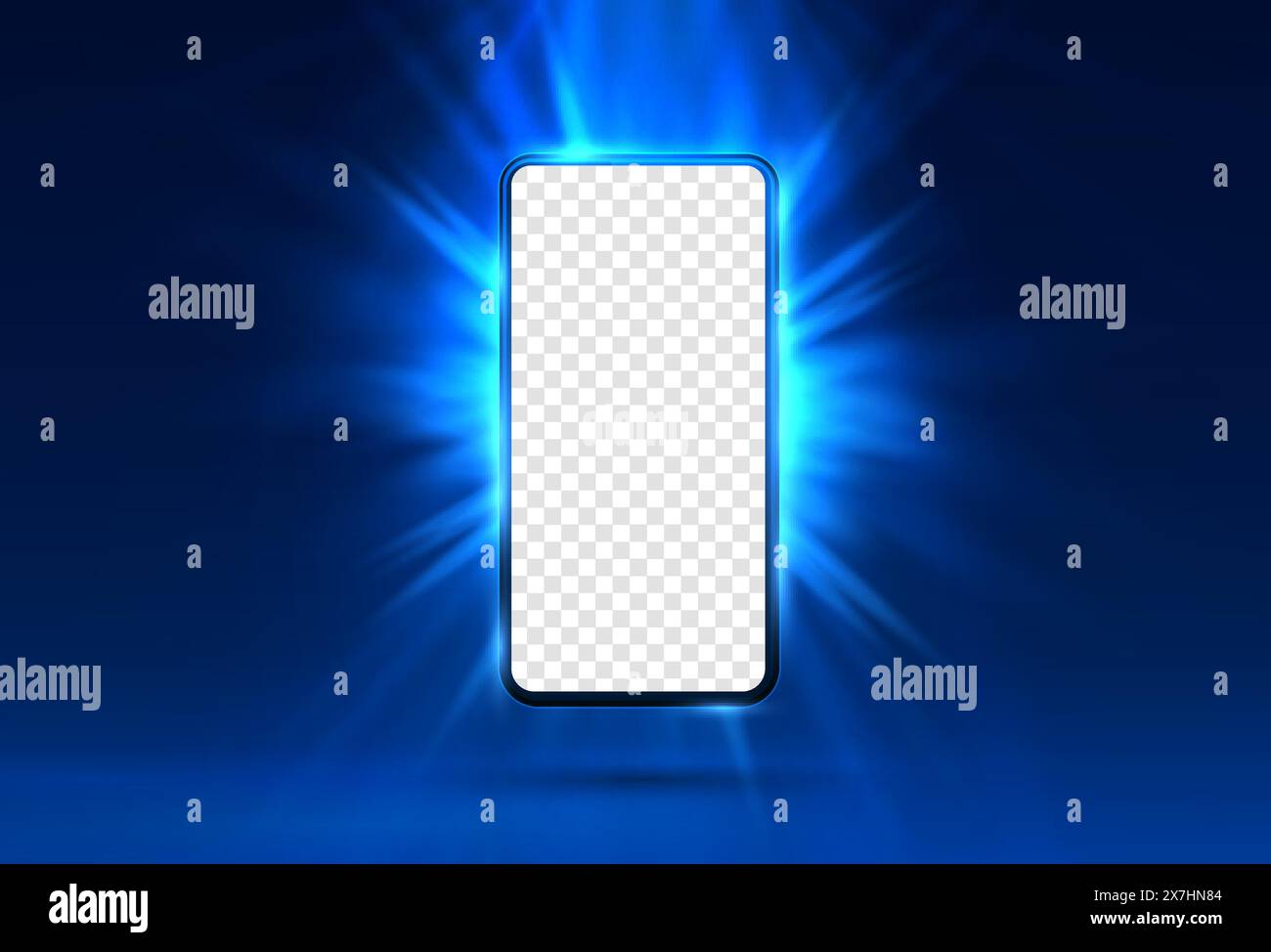 Smartphone mobile screen, technology mobile display light. transparent screen Vector Stock Vector