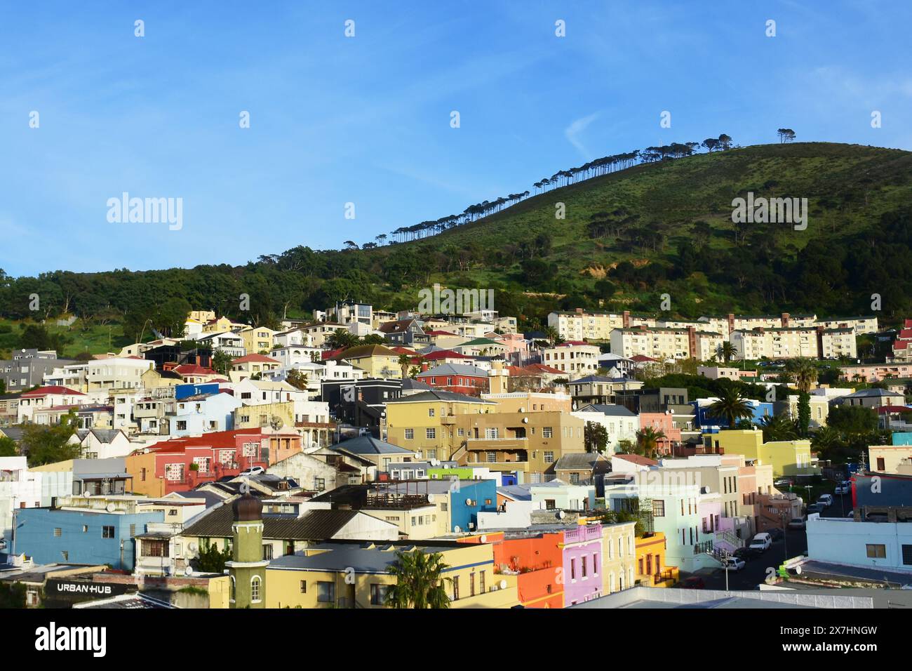 Colourful Houses, Bo-Kaap, Cape Town, Western Cape, South Africa Stock Photo