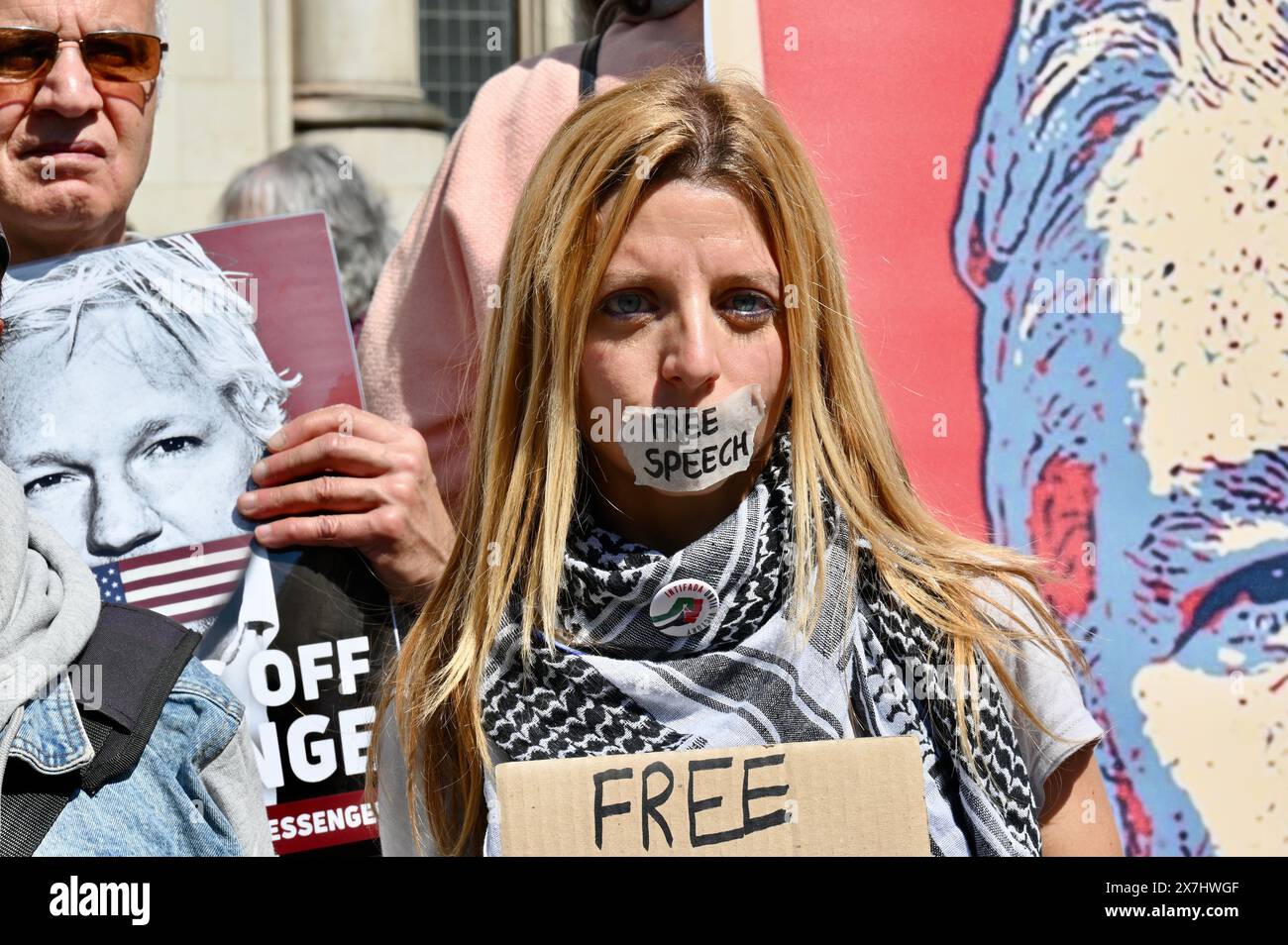 London, UK. 20th May, 2024. Julian Assange, founder of Wikileaks was today granted the right to appeal against extradition to the US following a ruling at the High Court. Credit: michael melia/Alamy Live News Stock Photo