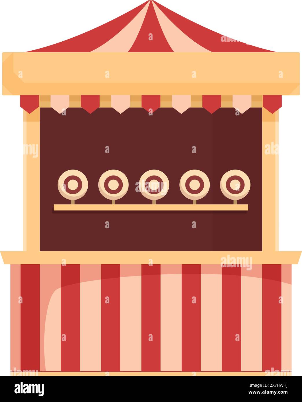 Colorful vector of a traditional carnival booth with prize targets, without people Stock Vector