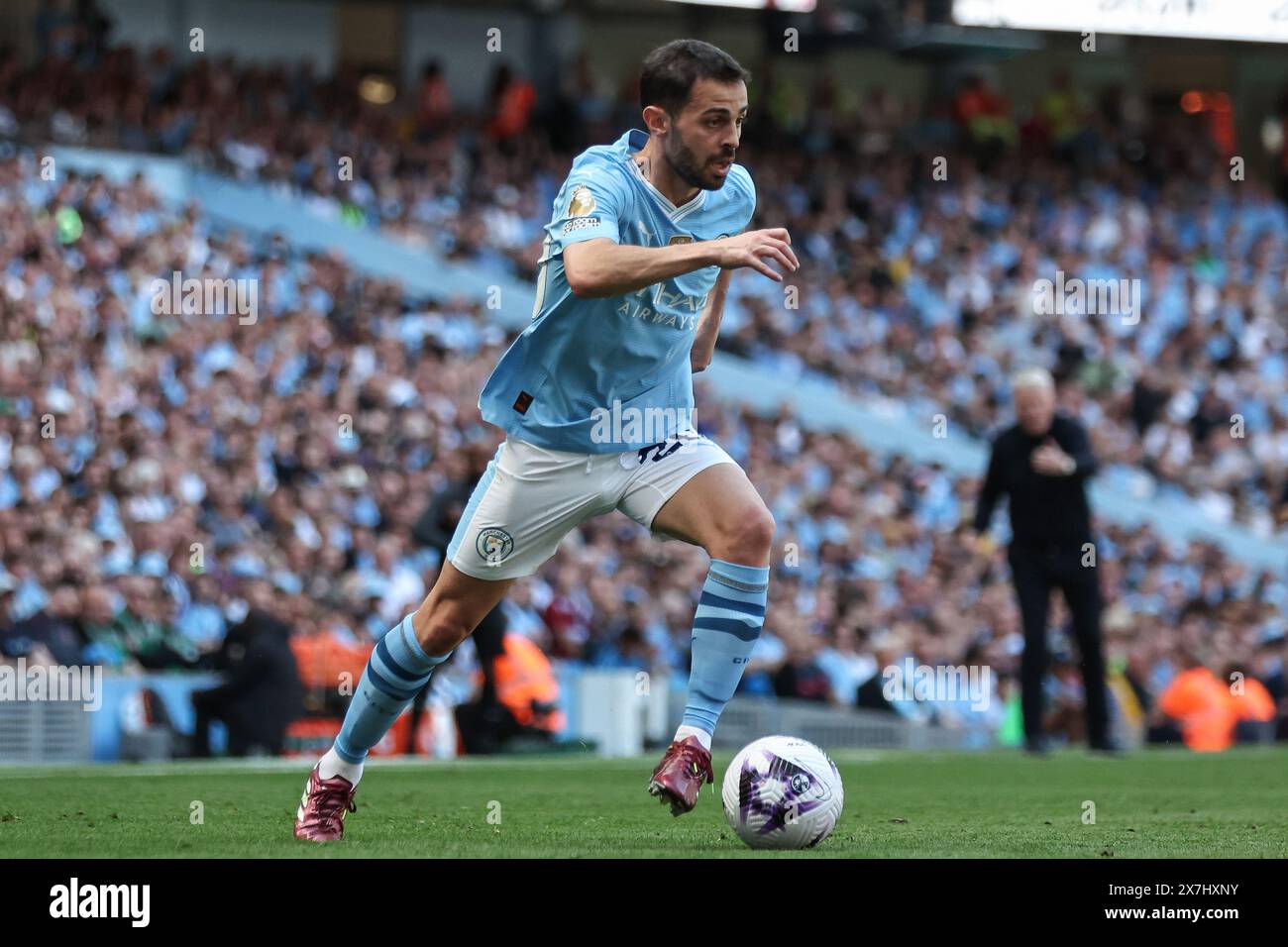Bernardo Silva of Manchester City on the ball during the Premier League