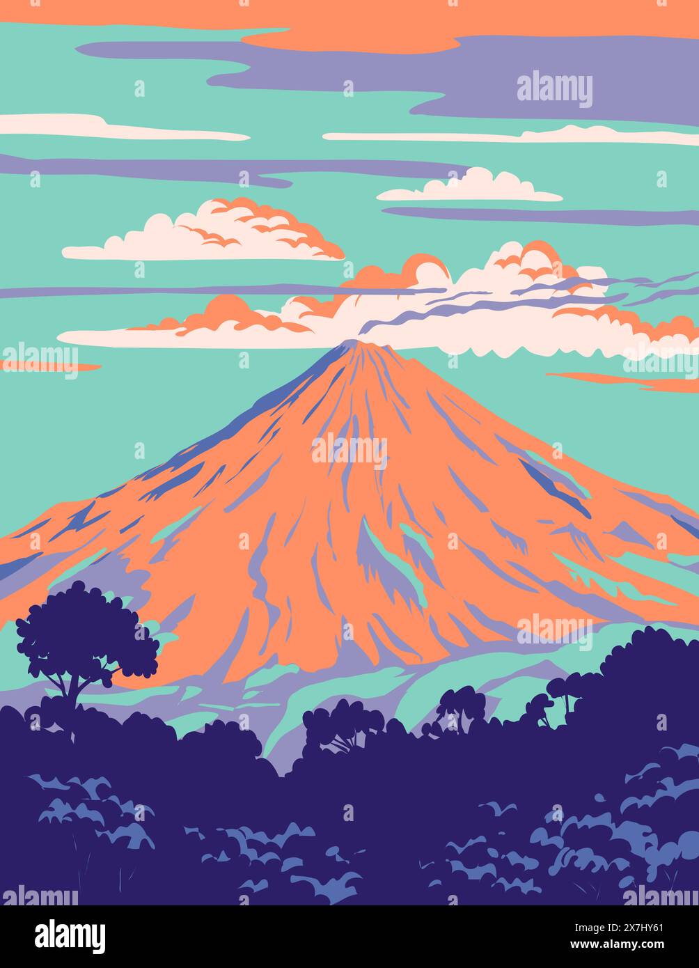 Volcanic landscape in north Stock Vector Images - Alamy