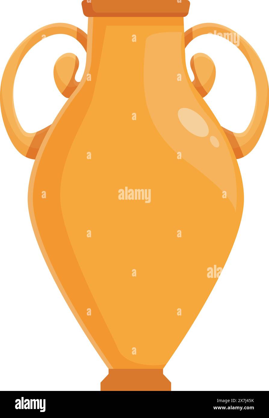 Vector graphic of a classic orange amphora with dual handles, isolated ...