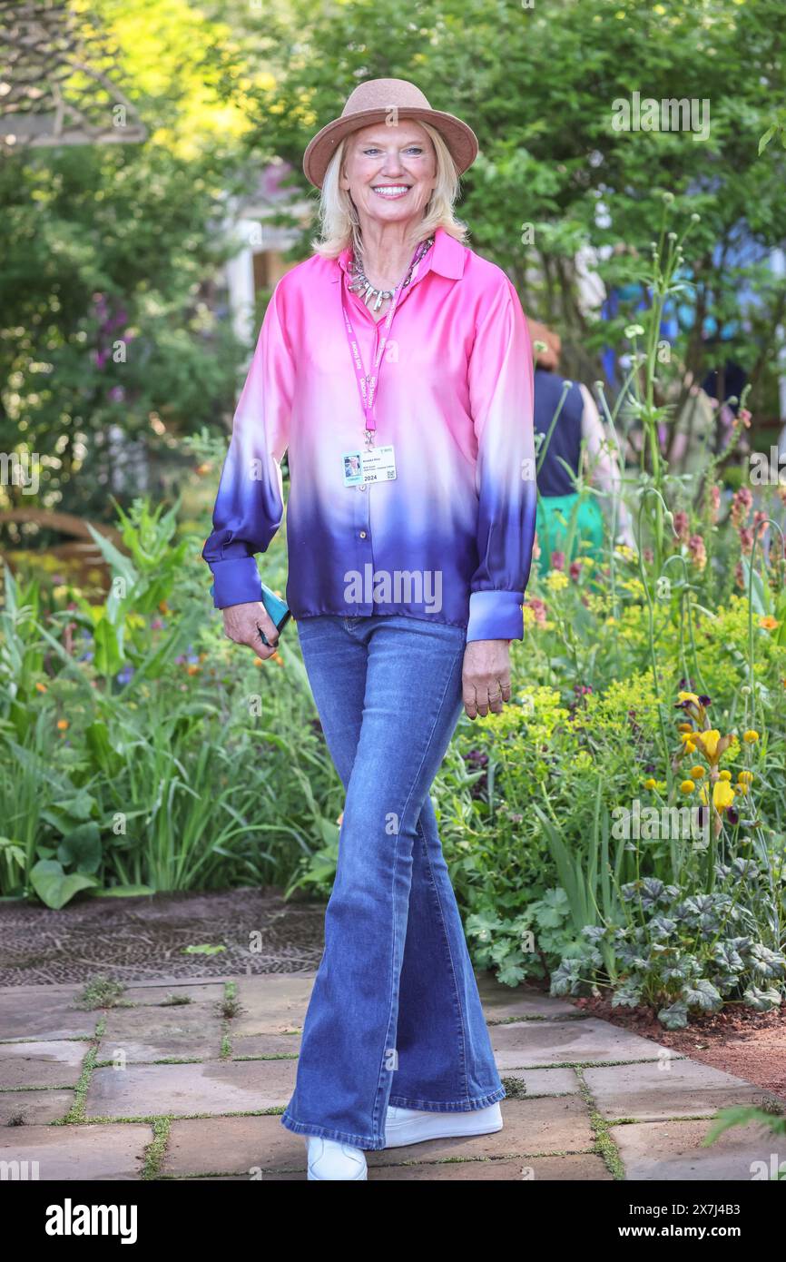 London, UK. 20th May, 2024. Anneka Rice. RHS Chelsea Flower Show 2024 opens with its press day, revealing new garden designs, floral displays and horticultural products from 21-25th May. Credit: Imageplotter/Alamy Live News Stock Photo