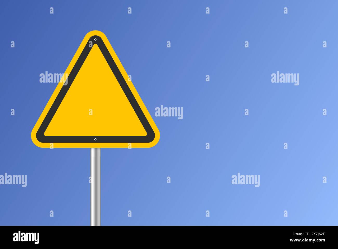 Blank Yellow Road Sign Isolated on Blue Sky. Vector illustration Stock ...
