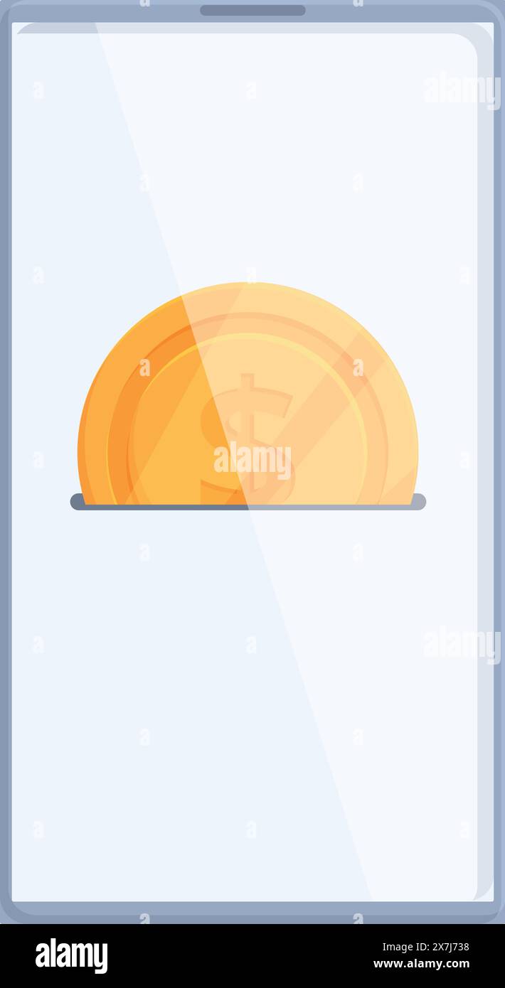 Financial technology concept with mobile investment illustration featuring smartphone, digital wallet, and online banking app for personal wealth management and electronic funds Stock Vector