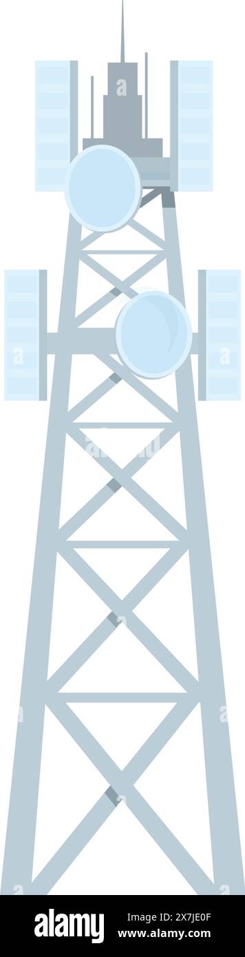 Vector icon of a modern communication tower in a flat design, isolated ...