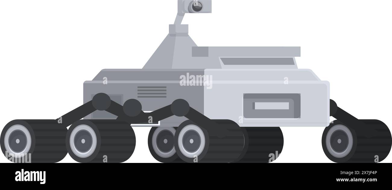 Vector graphic of a modern, unmanned ground vehicle designed for military use Stock Vector