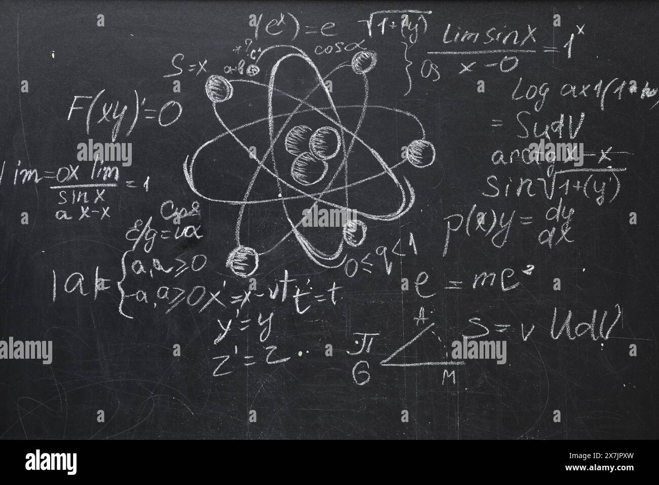 Hard Science Formulas Many different physical formulas written with chalk on blackboard Stock ...