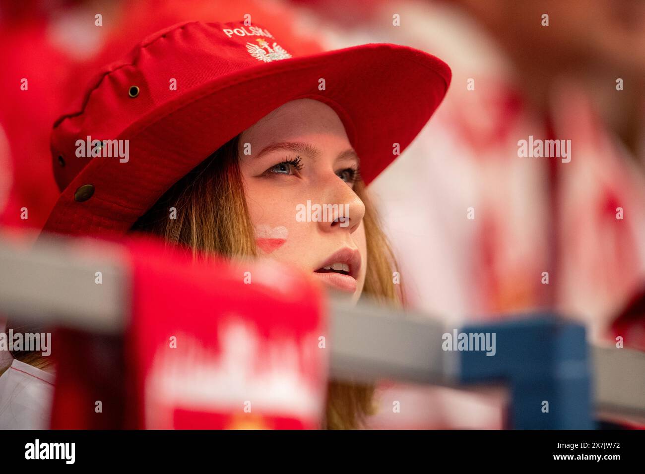 Ostrava, Czech Republic. 20th May, 2024. Polish fan pictured during the