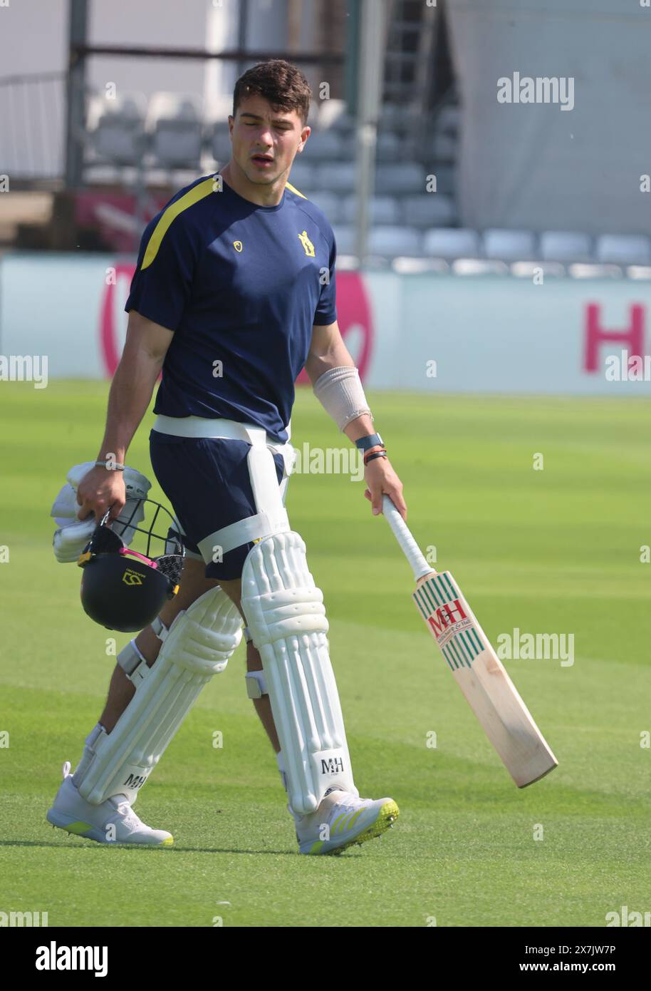 Michael Booth of Warwickshire CCC in action during VITALITY COUNTY CHAMPIONSHIP - DIVISION ONE Day 3 of 4 match between Essex CCC against Warwickshire Stock Photo