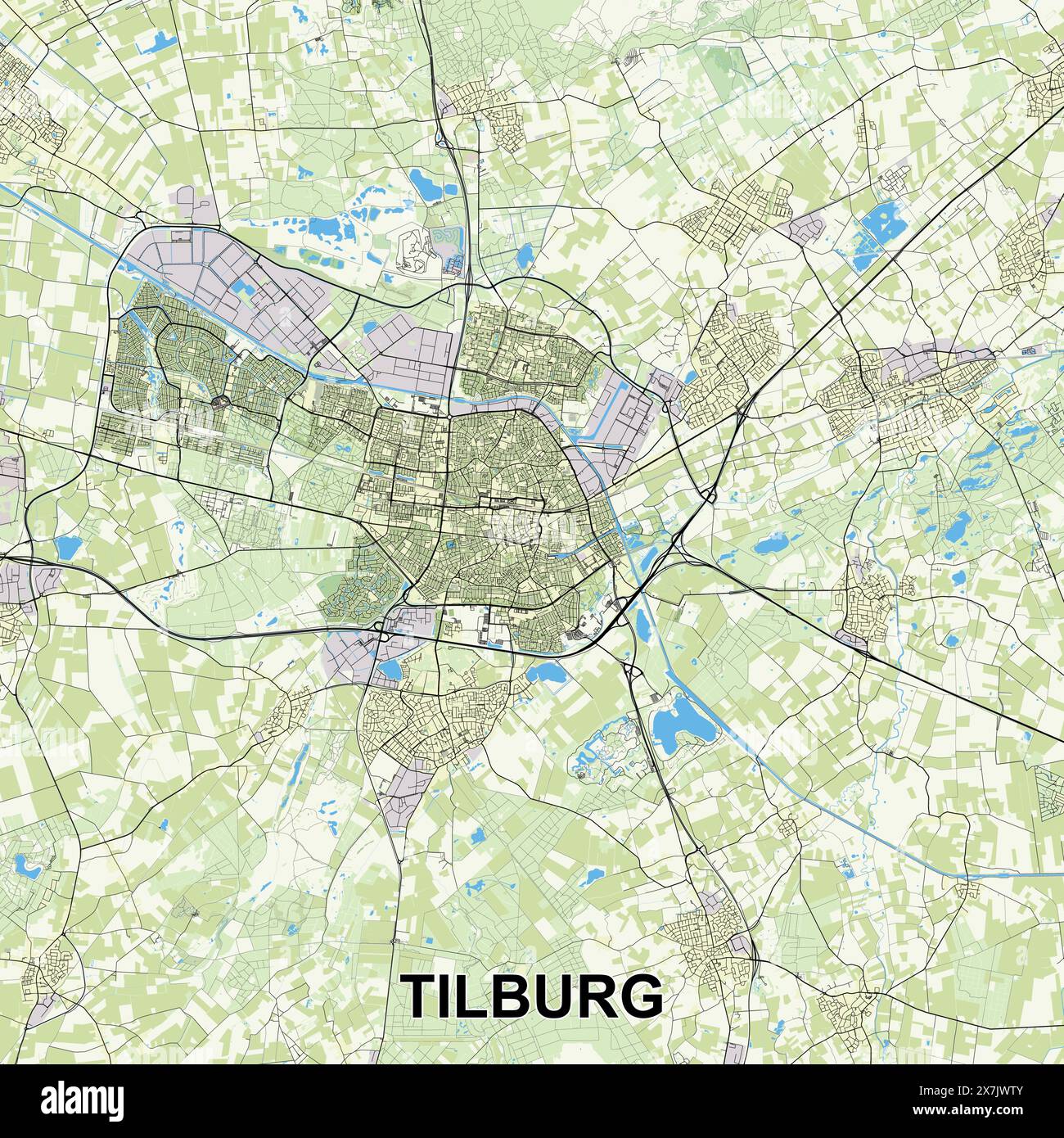 Tilburg Netherlands Poster Map Art Stock Vector Image Art Alamy