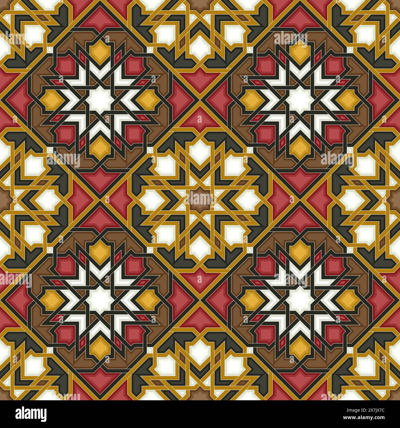 Islamic geometric seamless vector pattern Stock Vector