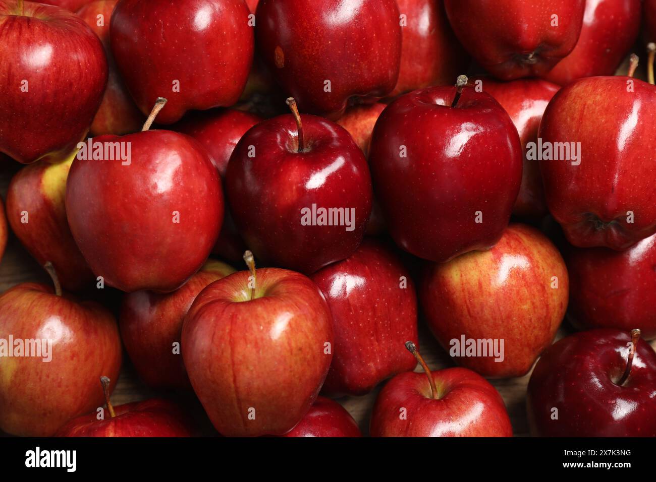 Fresh ripe red apples as background, top view Stock Photo - Alamy