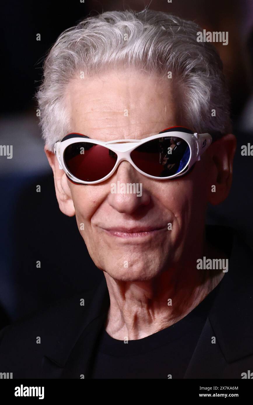 Cannes, France. 20th May, 2024. David Cronenberg attends the ' The Shrouds ' Red Carpet during the 77th annual Cannes Film Festival at Palais des Festivals on May 20, 2024 in Cannes, France. (Photo by Beata Zawrzel/NurPhoto) Credit: NurPhoto SRL/Alamy Live News Stock Photo