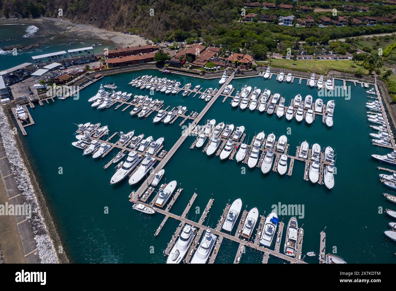 Beautiful aerial view of the Los Sueños Marina in Herradura Beach in ...