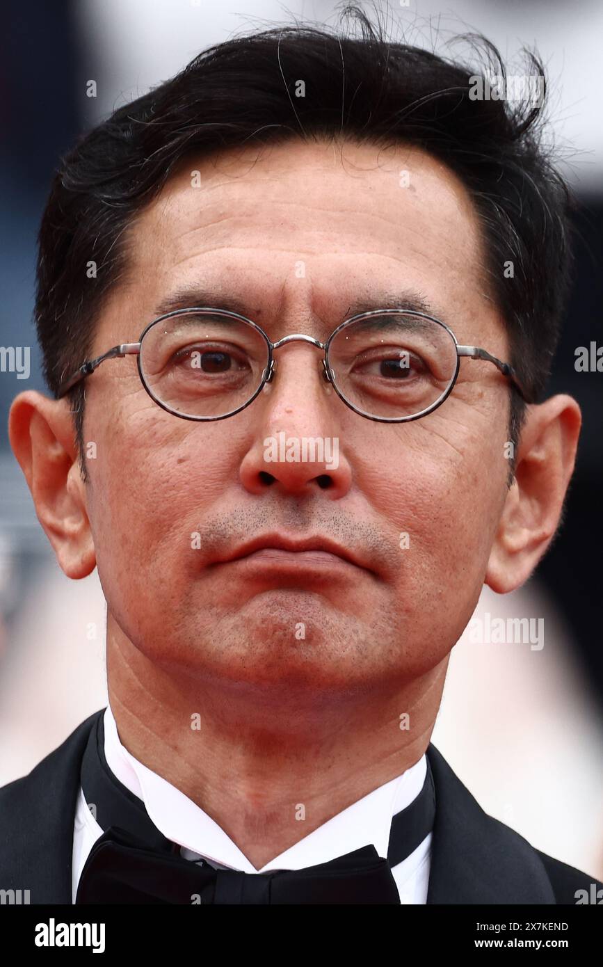 Cannes, Poland. 20th May, 2024. Goro Miyazaki arrives for the ceremony for the Palme D'Or D'Honneur to Studio Ghibli at the 77th annual Cannes Film Festival at Palais des Festivals on May 20, 2024 in Cannes, France. (Photo by Beata Zawrzel/NurPhoto)0 Credit: NurPhoto SRL/Alamy Live News Stock Photo
