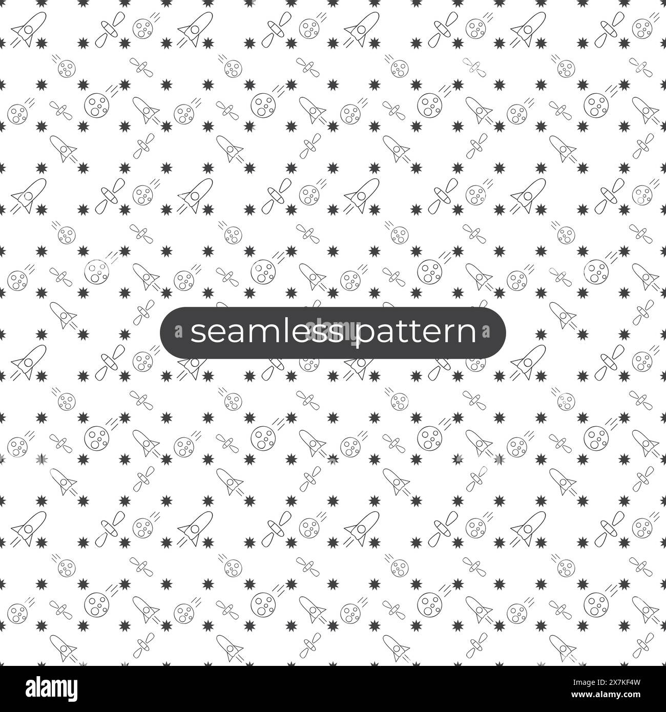 Vector space and astronomy pattern design background with seamless patern style Stock Vector