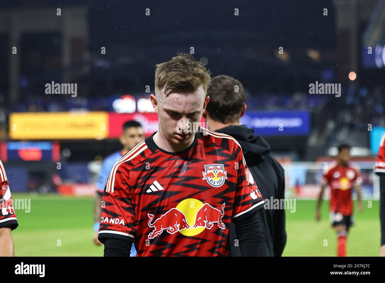 New York Red Bulls forward Cameron Harper 17 comes off pitch during