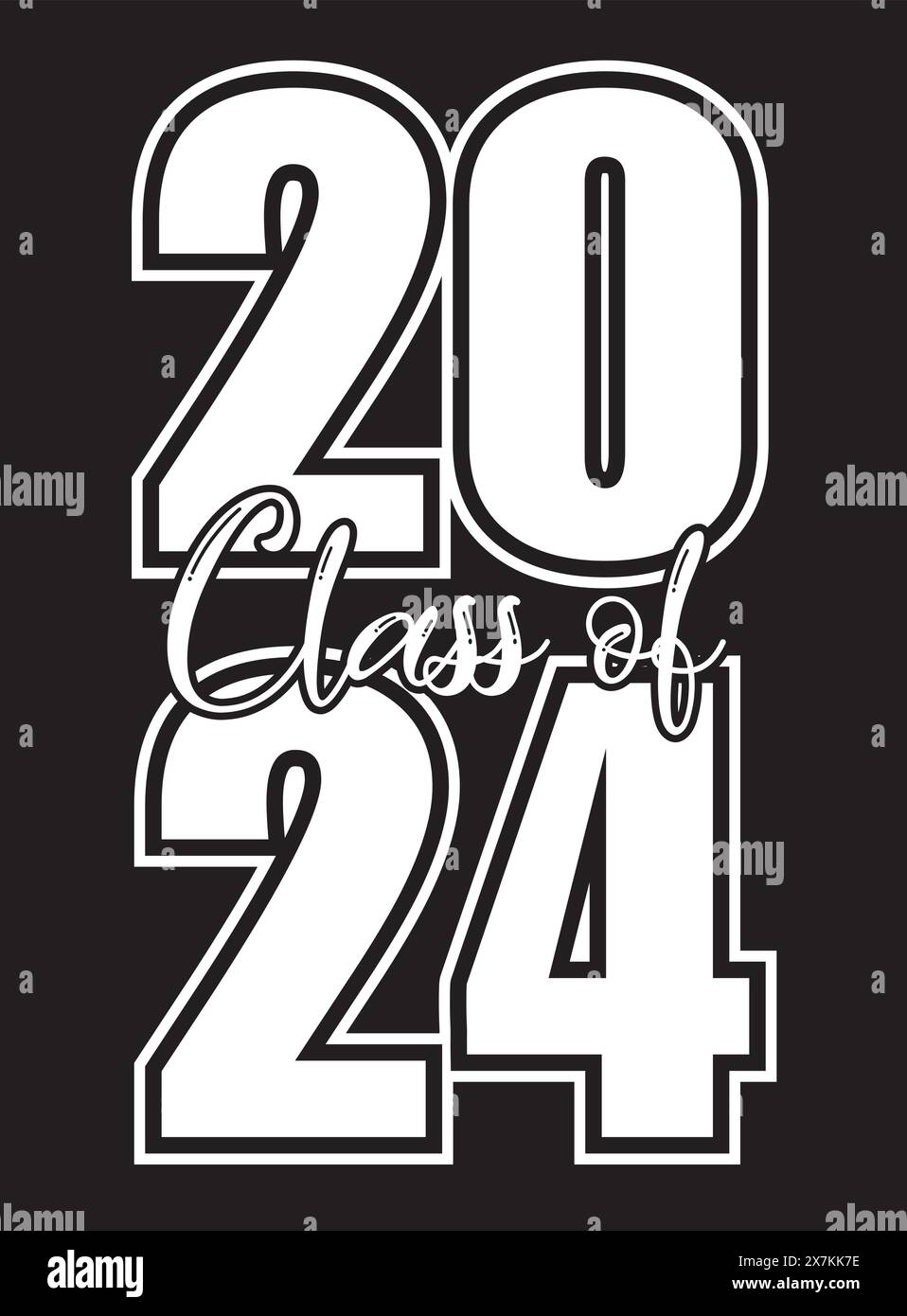 Class of 2024 Stacked Black and White Banner Stock Vector Image & Art ...