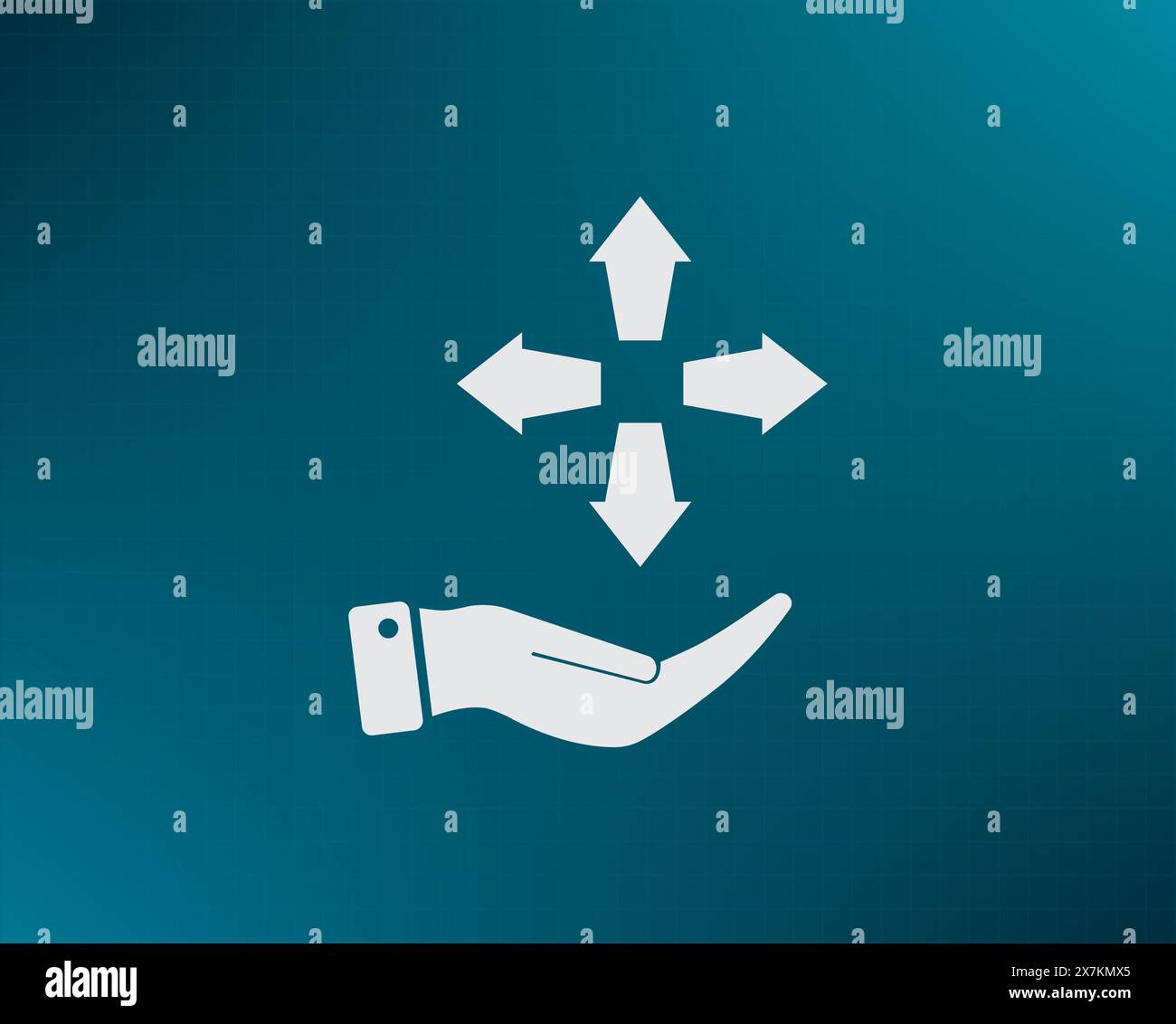 Arrows in four directions vector icon. Stock Vector