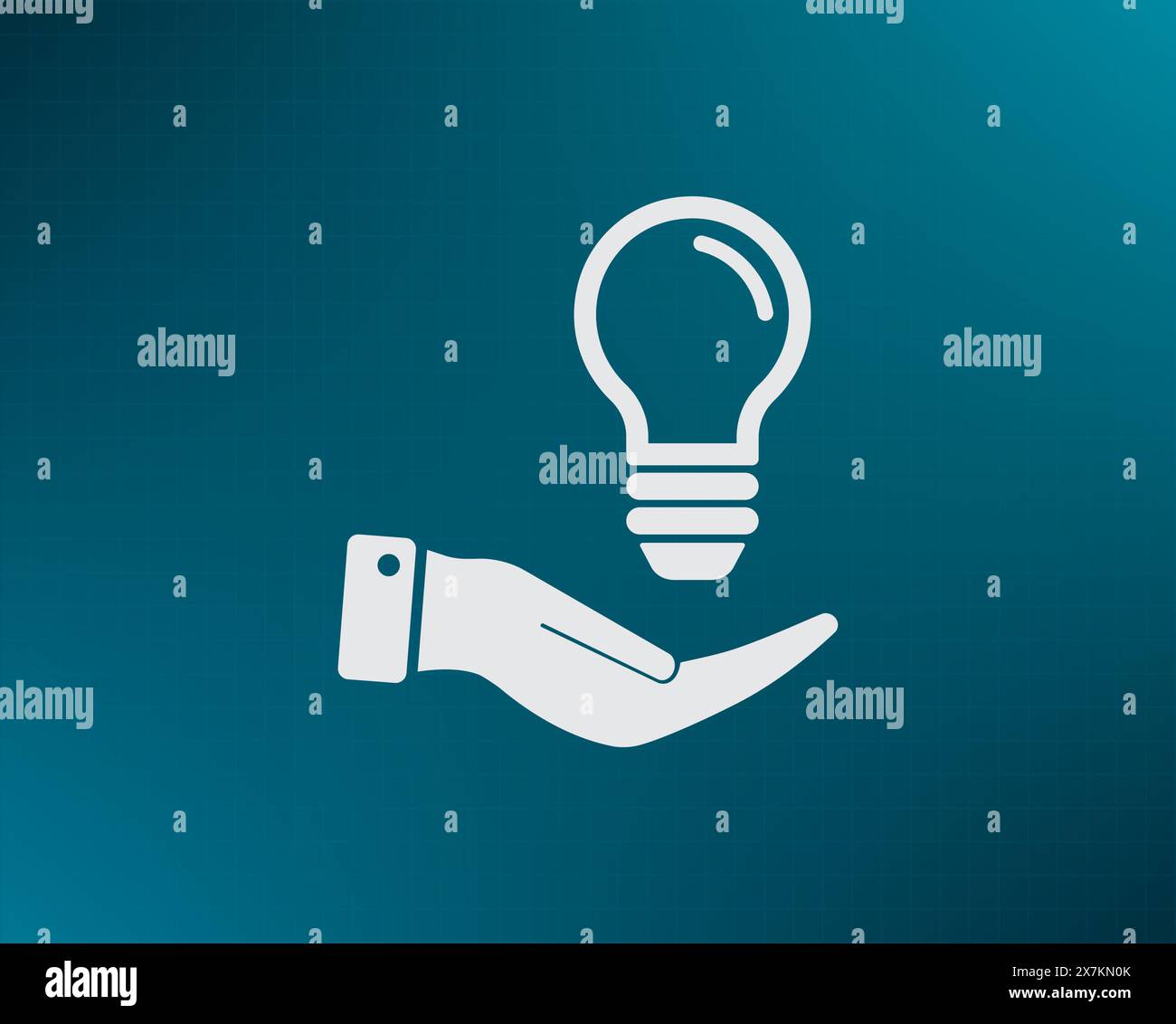 Electric light bulb in the palms, vector icon. Stock Vector