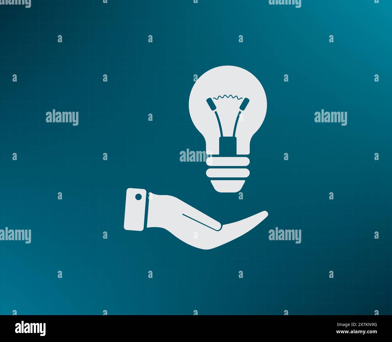 Electric light bulb in the palms, vector icon. Stock Vector