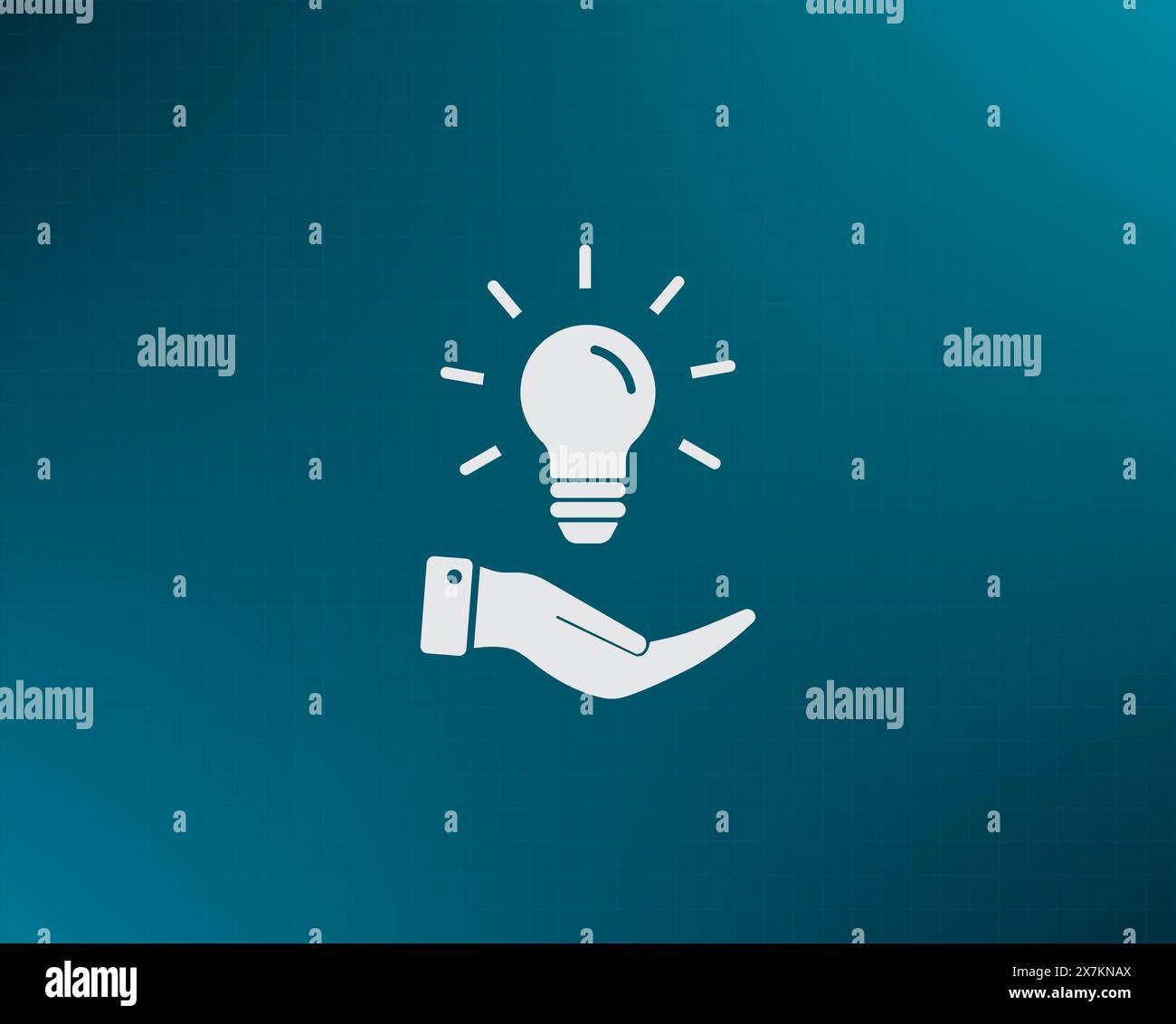 Electric light bulb in the palms, vector icon. Stock Vector