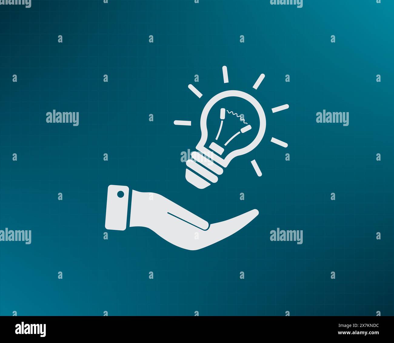 Electric light bulb in the palms, vector icon. Stock Vector