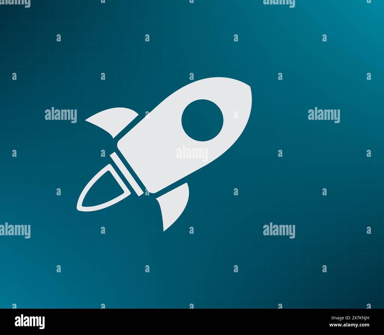 Flying space rocket, vector icon. Stock Vector